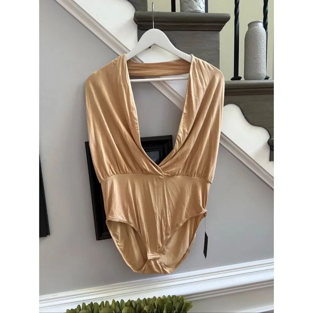 Joe’s Jeans Nude Halter Neck Bodysuit Sz XL NWT